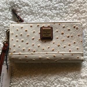 Dooney and Bourke Large White Ostrich Leather Wallet